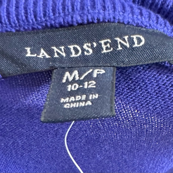 Women’s Lands End Sweater size wool/blend blue Medium Petite bx15 - Picture 2 of 3